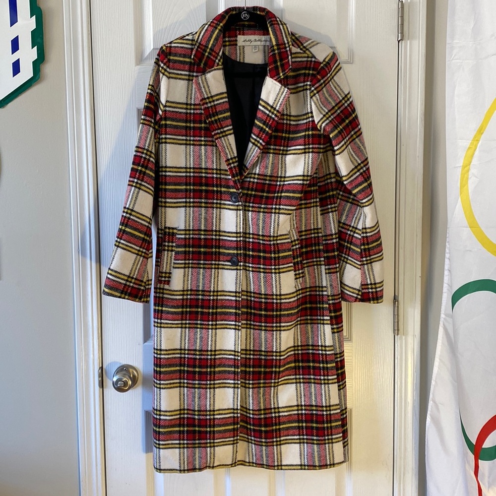 Red Plain Pea Coat